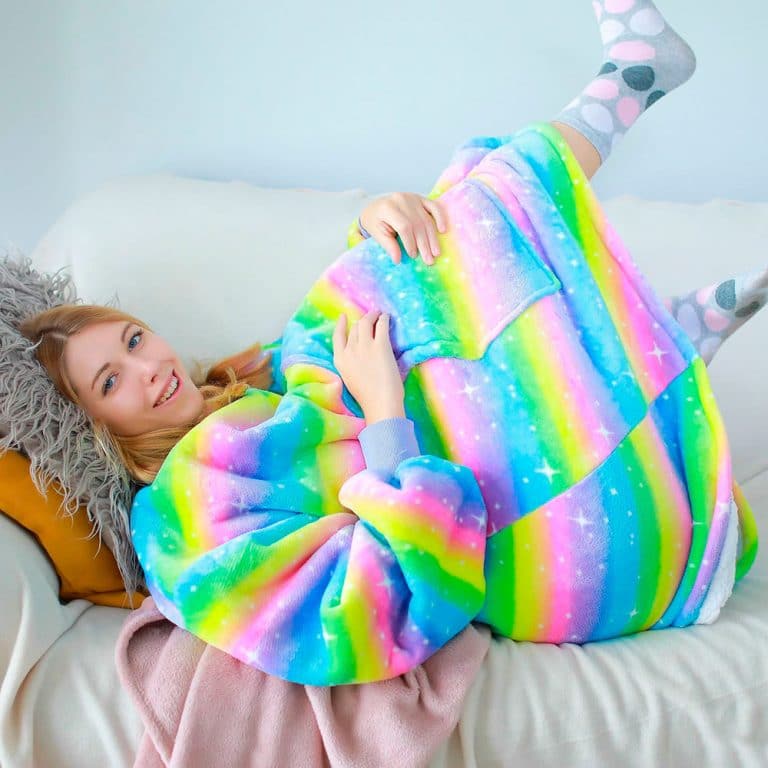 Sweat à Capuche Licorne Arc-en-Ciel Pastel main image 0